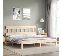 vidaXL Giroletto con Testiera Super King Size in Legno Massello