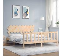 vidaXL Giroletto con Testiera Super King Size in Legno Massello