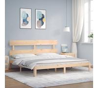 vidaXL Giroletto con Testiera Super King Size in Legno Massello