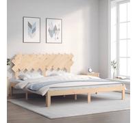 vidaXL Giroletto con Testiera Super King Size in Legno Massello