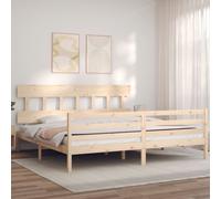 vidaXL Giroletto con Testiera Super King Size in Legno Massello