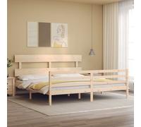 VIDAXL - Giroletto con Testiera Super King Size in Legno Massello - SPEDIZIONE GRATUITA