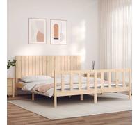 vidaXL Giroletto con Testiera Super King Size in Legno Massello