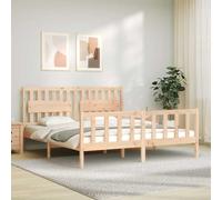 vidaXL Giroletto con Testiera Super King Size in Legno Massello