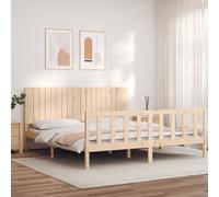 vidaXL Giroletto con Testiera Super King Size in Legno Massello