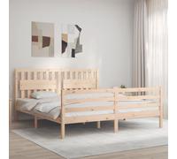 vidaXL Giroletto con Testiera Super King Size in Legno Massello