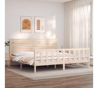 vidaXL Giroletto con Testiera Super King Size in Legno Massello
