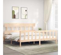 vidaXL Giroletto con Testiera Super King Size in Legno Massello