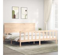 vidaXL Giroletto con Testiera Super King Size in Legno Massello