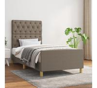 VidaXL Giroletto con Testiera Tortora 80x200 cm in Tessuto