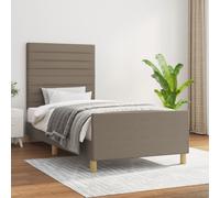 vidaXL Giroletto con Testiera Tortora 90x190 cm in Tessuto