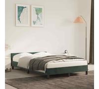 vidaXL Giroletto senza Materasso Verde Scuro 120x200 cm in Velluto
