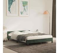 vidaXL Giroletto con Testiera Verde Scuro 140x190 cm in Velluto