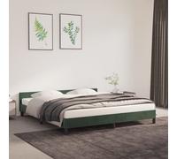 vidaXL Giroletto con Testiera Verde Scuro 160x200 cm in Velluto