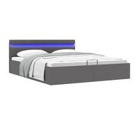 vidaXL Giroletto Contenitore Idraulico LED Grigio Similpelle 180x200cm