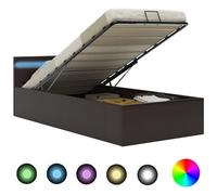 VIDAXL - Giroletto Contenitore Idraulico LED Grigio Similpelle 90x200 cm