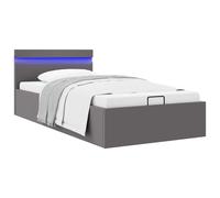 vidaXL Giroletto Contenitore Idraulico LED Grigio Similpelle 90x200 cm