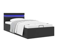 vidaXL Giroletto Contenitore Idraulico LED Nero Similpelle 90x200 cm