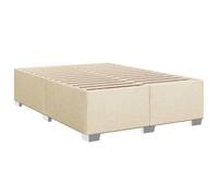 vidaXL Giroletto Crema 140x190 cm in Tessuto, Rete Letto, giroletto con Piattaforma, giroletto Imbottito, mobili Camera da Letto, giroletto Doppio