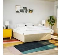 vidaXL Giroletto Crema 180x200 cm in Tessuto, Rete Letto, giroletto con Piattaforma, giroletto Imbottito, mobili Camera da Letto, giroletto Doppio