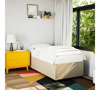 vidaXL Giroletto Crema 90x190 cm in Tessuto, Rete Letto, giroletto con Piattaforma, giroletto Imbottito, mobili Camera da Letto, giroletto Singolo