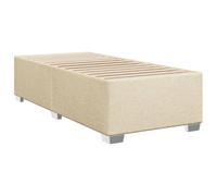 vidaXL Giroletto Crema 90x200 cm in Tessuto, Rete Letto, giroletto con Piattaforma, giroletto Imbottito, mobili Camera da Letto, giroletto Singolo