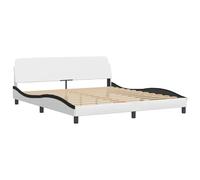 vidaXL Giroletto Dover Bianco e Nero 180x200 cm in Similpelle