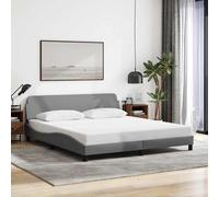 vidaXL Struttura letto Dover, rete letto per camera da letto casa, fondazione materasso per letto matrimoniale, rete letto, grigio chiaro 183 x 213 cm tessuto