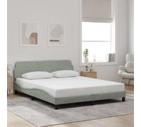 vidaXL Giroletto Dover Grigio Chiaro 160x200 cm Velluto