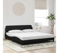 vidaXL California King - Telaio per letto matrimoniale in ecopelle con testiera e testiera nera, 182,9 x 223,9 cm, doghe in compensato resistente e gambe di sostegno, mobili per camera da letto