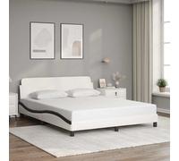 vidaXL Giroletto Dover Nero e Bianco 160x200 cm in Similpelle