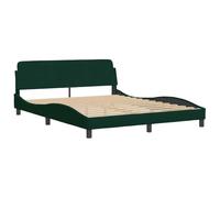 vidaXL Giroletto Dover Verde Scuro 160x200 cm in Velluto