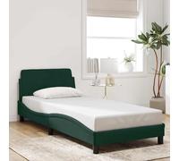 vidaXL Giroletto Dover Verde Scuro 90x190 cm in Velluto