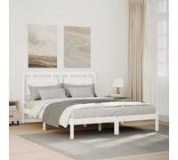 vidaXL Giroletto Extra Lungo senza Materasso Bianco 140x220cm Massello