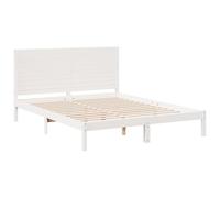 vidaXL Giroletto Extra Lungo Senza Materasso Bianco 160x210cm Massello