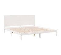 vidaXL Giroletto Extra Lungo senza Materasso Bianco 180x210cm Massello