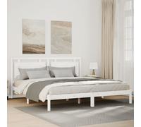 vidaXL Giroletto Extra Lungo senza Materasso Bianco 200x220cm Massello