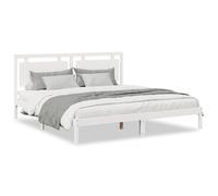 vidaXL Giroletto Extra Lungo Senza Materasso Bianco 200x220cm Massello, mobili Camera da Letto, Letto Matrimoniale, giroletto in Legno, Letto