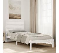 vidaXL Giroletto Extra Lungo senza Materasso Bianco 90x220 cm Massello