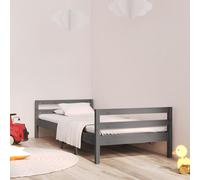 vidaXL Giroletto Grigio 90x200 cm in Legno Massello di Pino