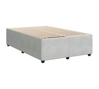 vidaXL Giroletto Grigio Chiaro 120x190 cm Velluto, Rete Letto, giroletto con Piattaforma, giroletto Imbottito, mobili Camera da Letto