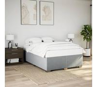 vidaXL Giroletto Grigio Chiaro 160x200 cm in Tessuto, Rete Letto, giroletto con Piattaforma, giroletto Imbottito, mobili Camera da Letto