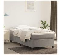 AX Giroletto Velluto Grigio A Molle 193x90x35cm Doghe truciolare Legno 3121090