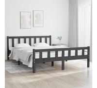 VIDAXL - Giroletto Grigio in Legno Massello 150x200 cm King Size - SPEDIZIONE GRATUITA