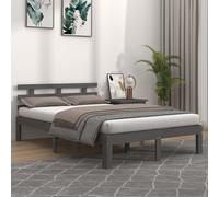 vidaXL Giroletto Grigio in Legno Massello 200x200 cm