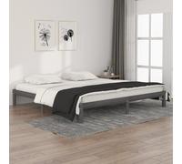 vidaXL Giroletto Grigio in Legno Massello di Pino 200x200 cm