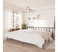 vidaXL Giroletto Grigio in Legno Massello di Pino 200x200 cm