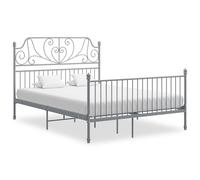 vidaXL Giroletto senza Materasso Grigio in Metallo 140x200 cm