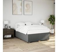 vidaXL Giroletto Grigio Scuro 160x200 cm in Tessuto, Rete Letto, giroletto con Piattaforma, giroletto Imbottito, mobili Camera da Letto