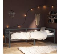 vidaXL Giroletto Grigio Scuro in Legno Massello di Pino 90x200 cm